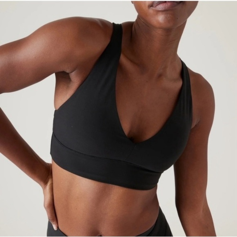 Athleta Transcend Midi Racerback Sports Bra A-C, Size: XL, black, VGUC